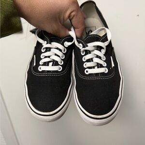 VANS OLD SKOOL CANVAS SK8 LOW TOP BLACK WHITE MEN SIZE 6.5 WMN SZ 8 USED